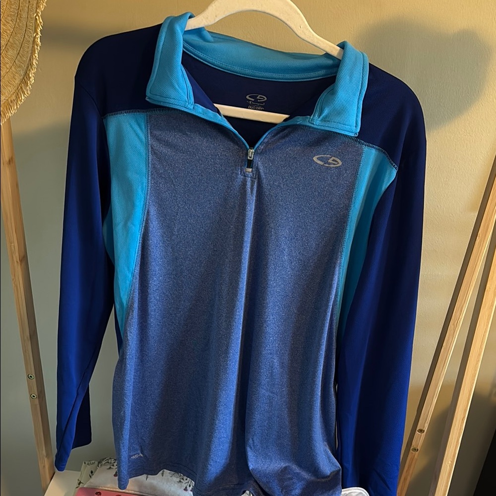 Blue and Navy Quarter-Zip Pullover